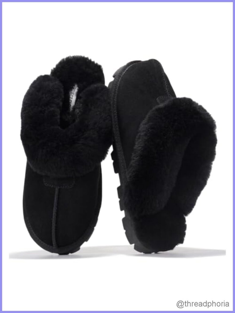 Genuine Leather Clog Slippers Memory Foam Fur-Lined Women's Indoor Outdoor